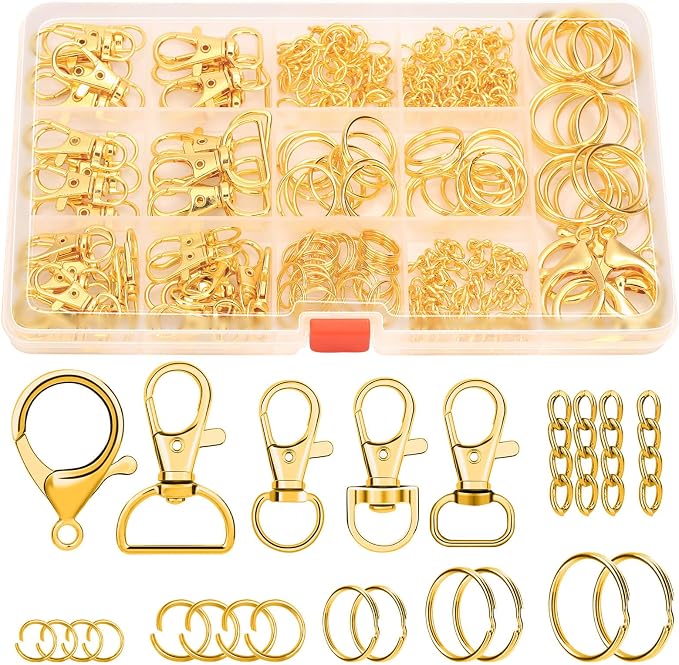 PAXCOO 300PCS Keychain Making Kit, Keychain Craft Supplies Including Key Chain by PAXCOO