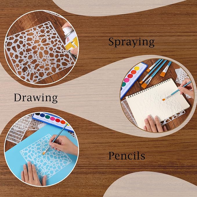 16 Pcs Stencils for Painting, Geometric Painting Stencils, Reusable Layering - Image 3