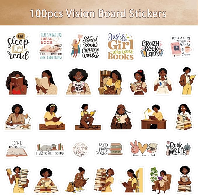 100 Pcs Vision Board Supplies Stickers, Hand Drawn Waterproof Planner Stickers - Image 4