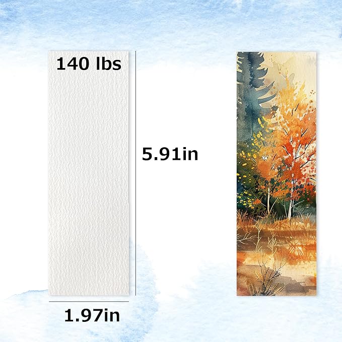 30 PCS Watercolor Paper Blank Bookmarks 1.9" x 5.9", Dry & Mixed Media - Image 2