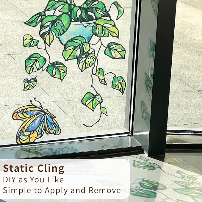 Original Hand Drawn Window Cling Film Stained Glass Border, Double Sided - Image 5