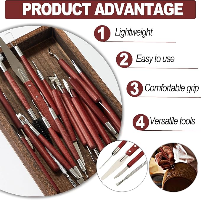 LINPHCEY 22-Piece Clay Sculpting Tools Set Perfect - Image 5