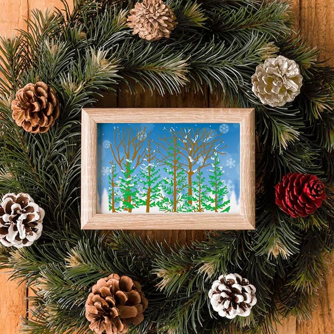 3D Textured Embossing Folders for Card Making, Forests Trees Plastic Embossing - Image 3