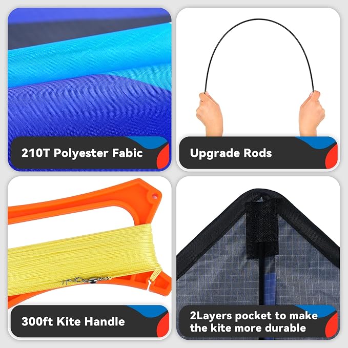 Delta Kite Set for Kids and Adults, Extremely Easy to Launch for Beginners - Image 3