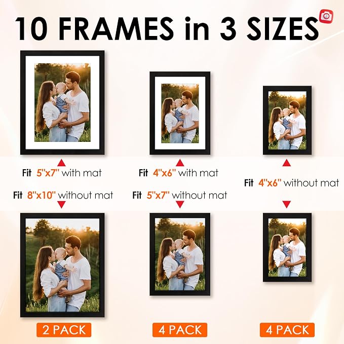 FIXSMITH 10 Pack Picture Frames Collage Wall Decor - Image 2