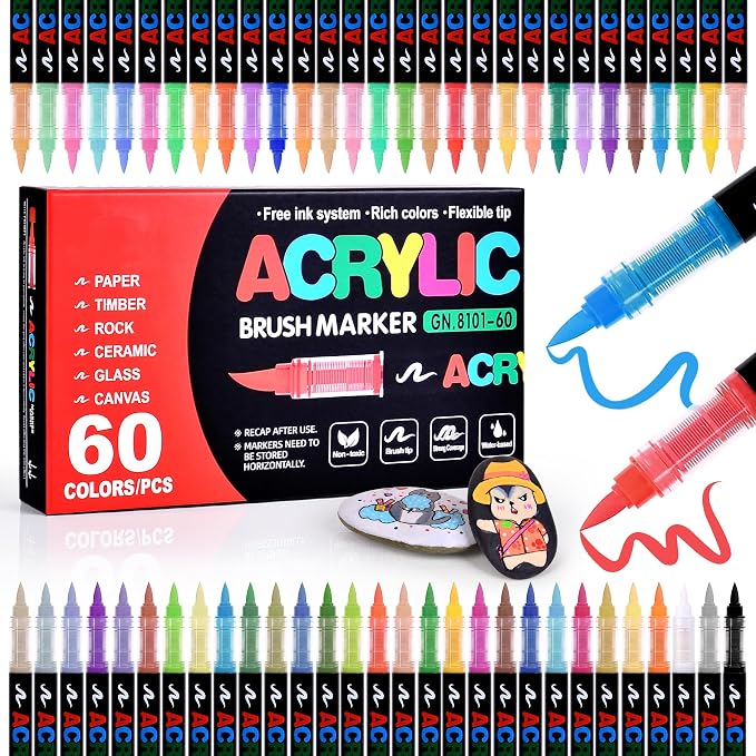 60 Colors Acrylic Paint Markers by colourmotor