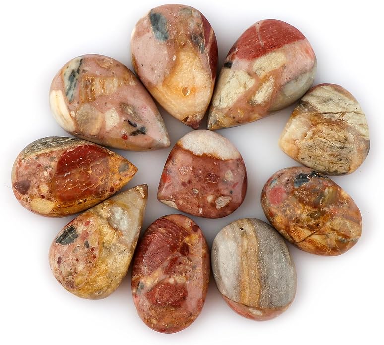 10pcs, Natural Gemstone Cabochon, Wholesale Assorted Flatback Crystals by CRYSTALINES