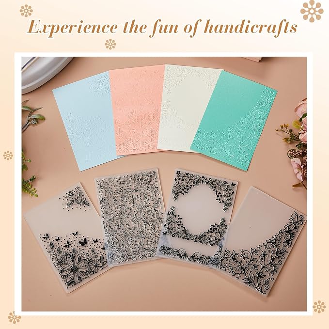 Geiserailie 8 Pcs Embossing Folders 2d/3D Embossing Machine Template Paper Card - Image 5
