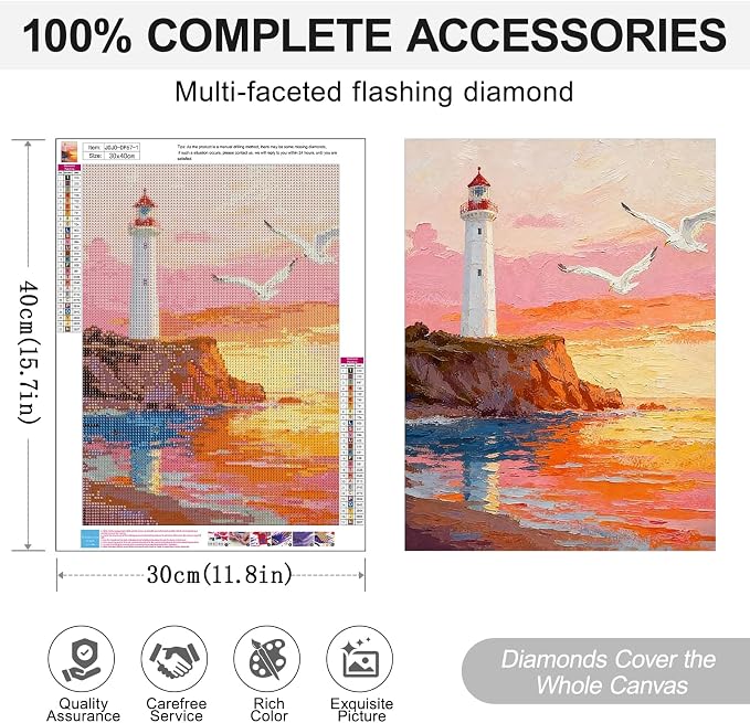 LEZHIJIA 4 Pack Beach Diamond Art Kits - Image 5