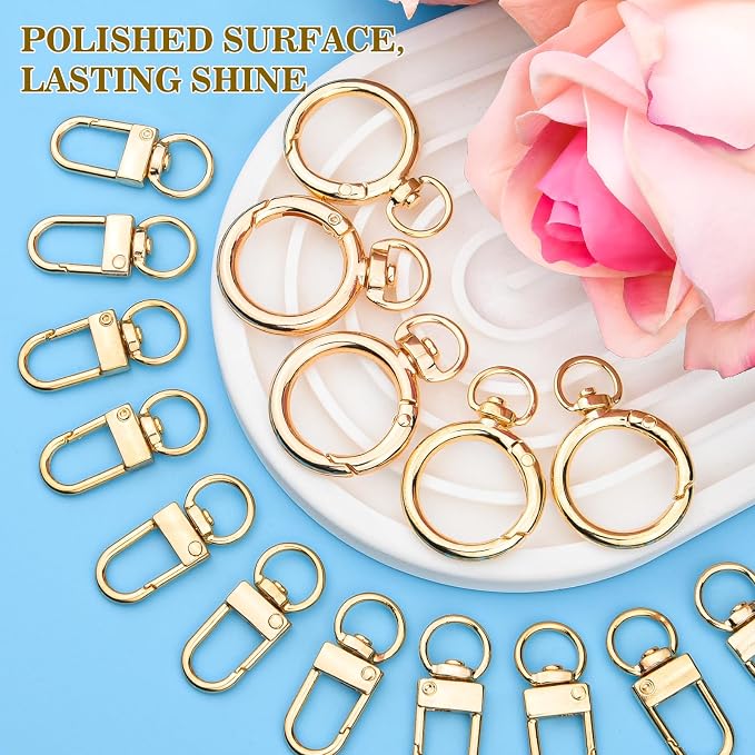 656Pcs Keychain Making Kit: Gold Jewelry Making Supplies Including 198 Charms - Image 3