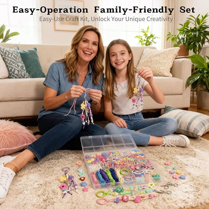 Kupor 480PCS DIY Keychain Making Kit, Vibrant Beads - Image 3