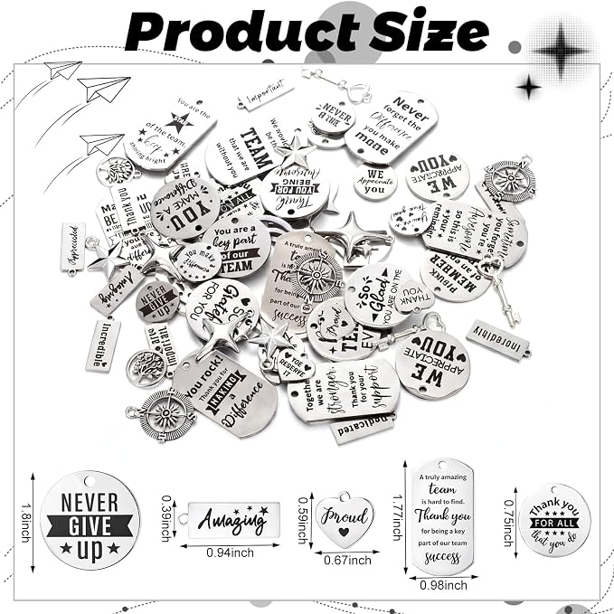 Trnayi 285 Pcs Inspirational Words Charms Bulk - Image 2