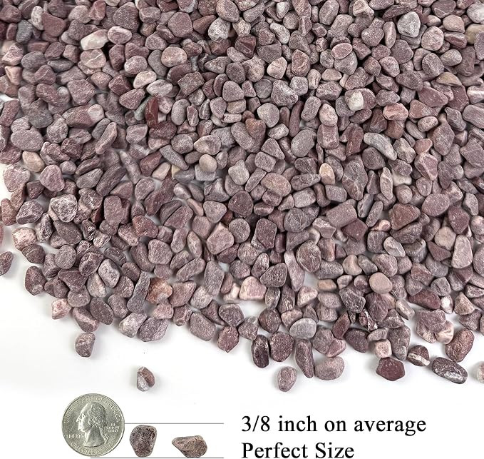 FANTIAN 10 lbs Pebbles for Plants, 3/8 Inch Pea Gravel Stones Decorative Red - Image 3