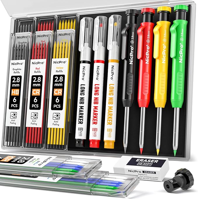 Nicpro 4 Pack Carpenter Pencils by Nicpro