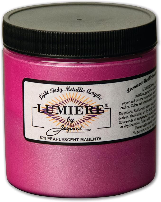 Jacquard Lumiere 8oz Fabric Paint Pearlescent Magenta by Jacquard