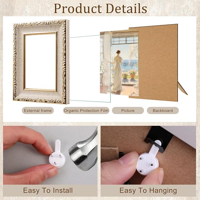 10-Pack Vintage Picture Frames Set, Antique Gallery Wall Frame Set | Wall & - Image 4