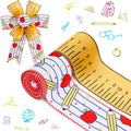 2 Rolls Back to School Wired Edge Ribbons, 12 Yards Apple Pencil Stripe by Unknown