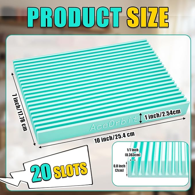 AceOrbit 10 Inch Large-Sized Quilting Rulers Holder, Desktop 20 Slot Ruler - Image 2