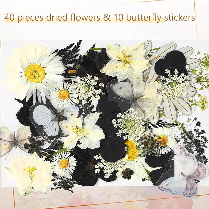 TaoBary 91 Pcs DIY Handmade Transparent Dried Flower Bookmark Set Include - Image 4