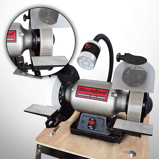 BUCKTOOL 80 Grit 8 Inch CBN Grinding Wheel, 1.5" Wide, 5/8" Arbor Cubic Boron Nitride Sharpening Wheel for Sharpening Wood-Turning Tools, Chisels, Hardcore and More