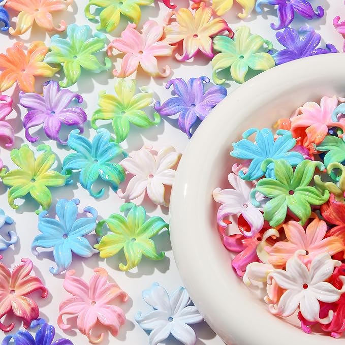 40pcs Flower Shape Beads Color Iris Bead Color Lily Beads - Image 5