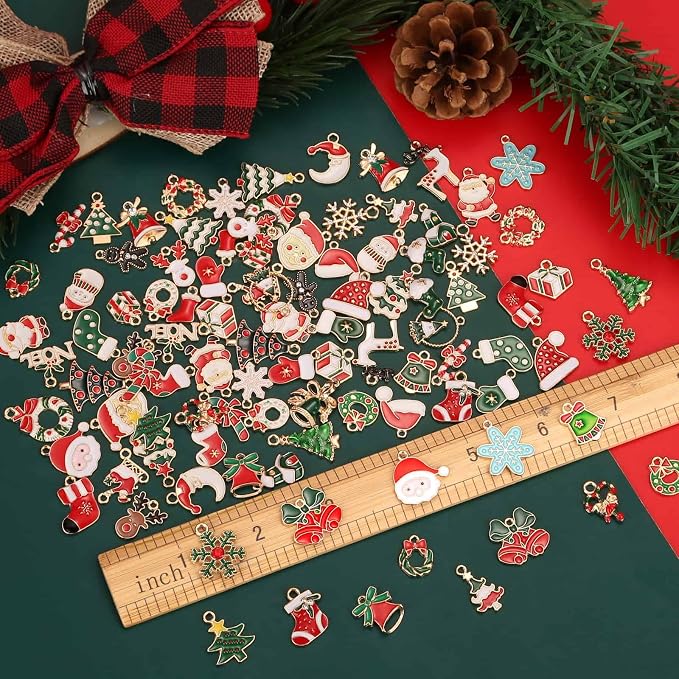 Acejoz 100Pcs 50 Pairs Christmas Charms - Image 3