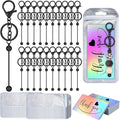 Sasylvia 60 Pcs Beadable Keychain Bars Bulk Making Kit 20 Beaded Keychain 20 by Sasylvia