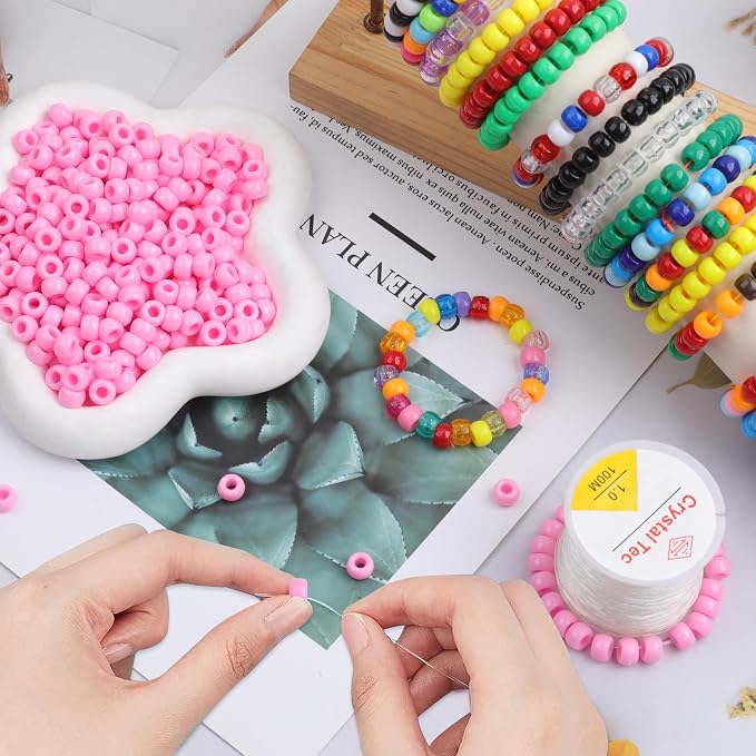 Plastic Pony Beads, for Bracelet, Hair Braiding, Friendship Bracelets, Jewelry - Image 4