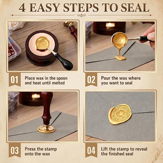 KAINSY Custom Wax Seal Stamp Kit, Personalized Gift - Image 4