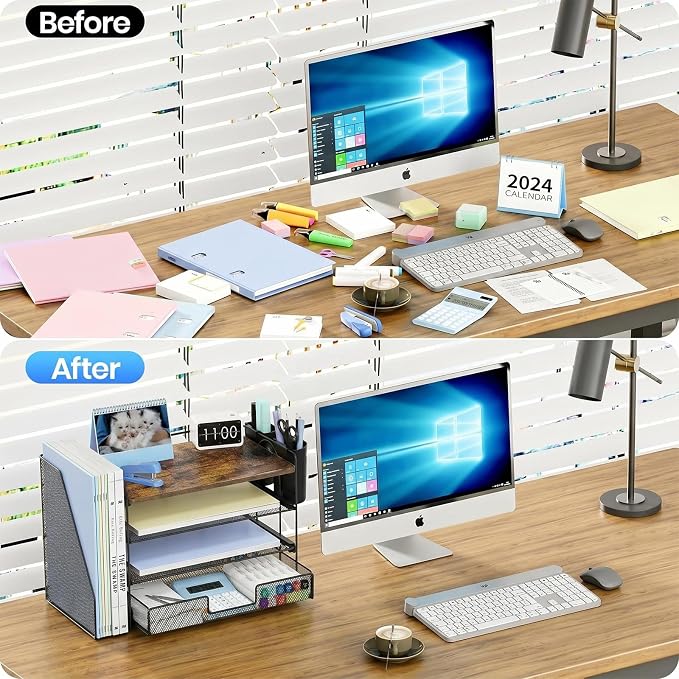 OPNICE Desk Organizer, 4-Tier Desktop File Organizer - Image 4