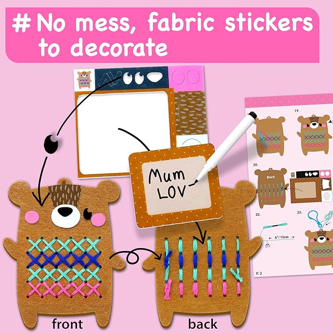 EZCRA Animal Cross Stitch Kit for Kids Ages 5-8 - Image 5