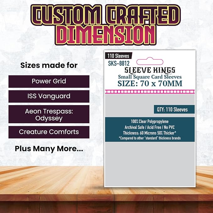 Sleeve Kings Standard Card Sleeves – 110 Count, Medium Square Size, Compatible - Image 3