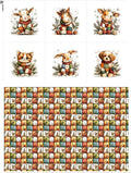 Cozy Animals Patchwork Quilting Fabric Panel – 6× Blocks + Bonus Patchwork by FabricsTown