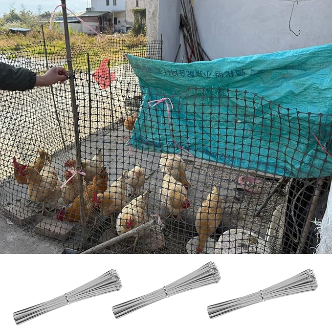 StainlessSteel Cable Tie Gun Set with 200PCS Ties - Special Tool For Fastening And Cutting Metal Cable Ties- Ideal for Chain Link Fence, Dog Fence,Outdoor Fencing, Exhaust Pipe.