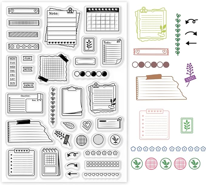 GLOBLELAND Calendar Label Theme Transparent Stamps Gridlines Clear Stamp Seals by GLOBLELAND