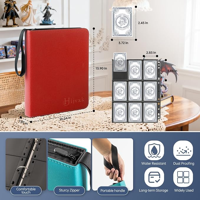 Trading Card Binder, Premium 9 Pocket Double Sided 720 Pocket PU Card - Image 2