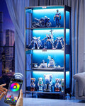 Display Cabinet with Glass Doors, 4-Tier Curio Cabinet with Adjustable Shelves by Unknown