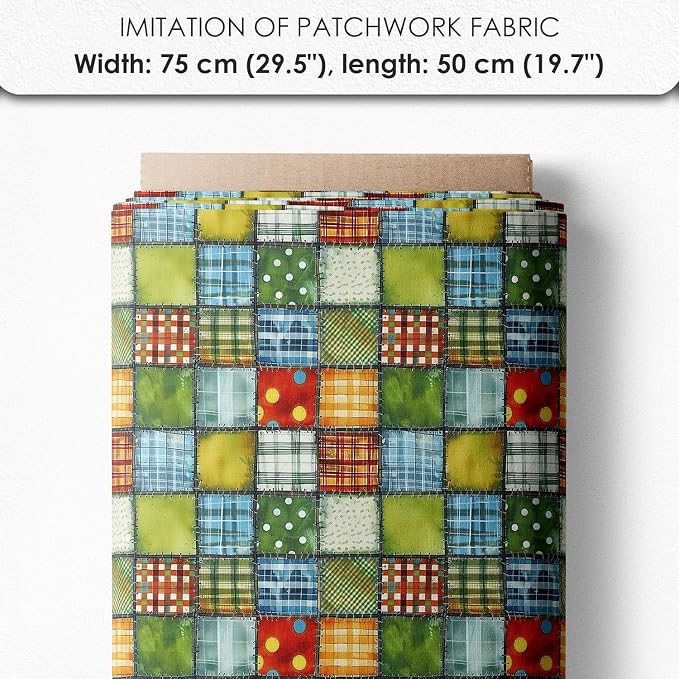 Vegetable Patchwork Cotton Fabric Panel – 6 Designs + Bonus Patchwork Sheet - Image 7