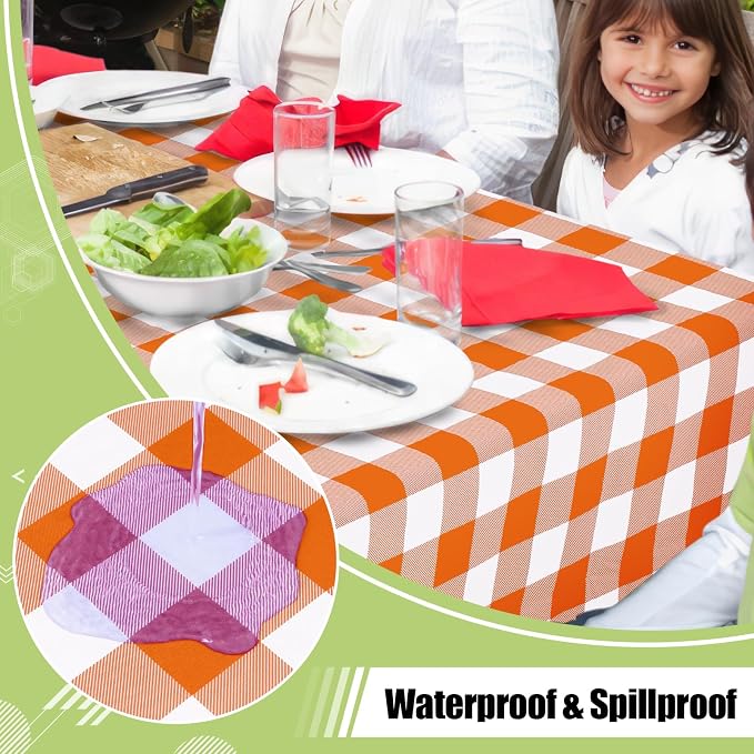 Smiry Rectangle Table Cloth, Waterproof Vinyl Tablecloth - Image 2