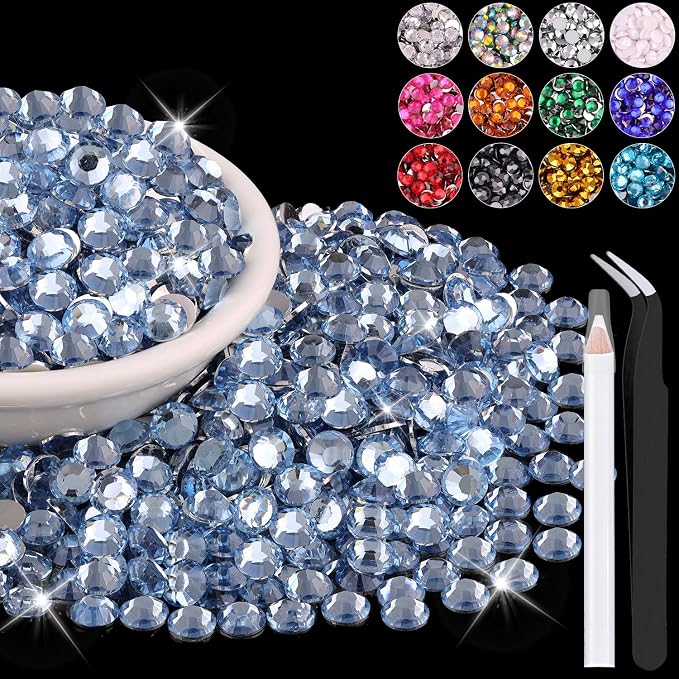4000PCS 5mm Resin Rhinestones in Bulk, Bedazzling Flatback Crystals Rhinestones by BELLEBOOST