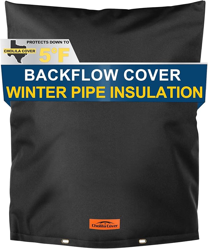 Backflow Preventer Cover Insulated (5°F) with Thick 7 Layers Fabric, 14" W x 18" H Backflow Cover with Aluminum Foil Layer for Winter Pipe Freeze Protection, Backflow Insulation Cover