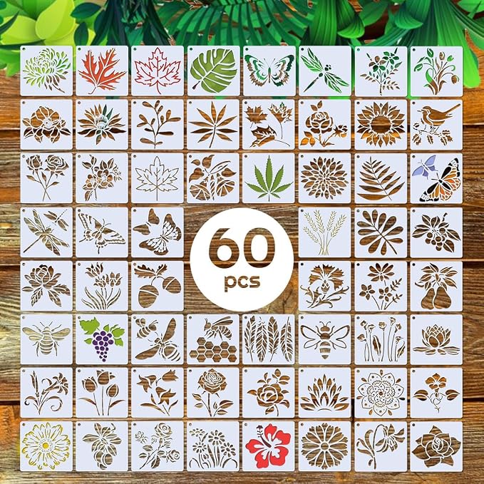 Stencils for Painting – 60pcs 3 Inch Small Stencils for Crafts Reusable by Felixcraft-DIYDreamscape
