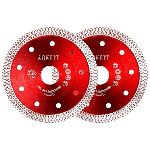 4.5" Diamond Blade for Angle Grinder, 2pcs Tile Cutting Blade for Angle Grinder Tile, Super Thin Tile Saw Blades for Cutting Porcelain Ceramic Tile Granite Marbles