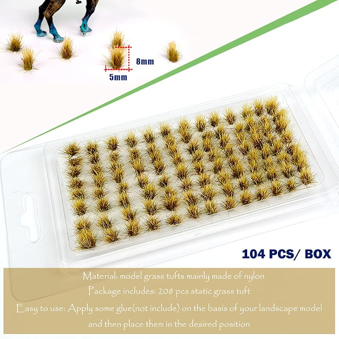 Woohome 208 PCS Static Grass Tuft Model Grass Tufts Terrain Model Kit Resin - Image 5