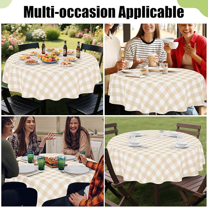 Smiry Plastic Table Cloth, Waterproof Vinyl Tablecloth - Image 6