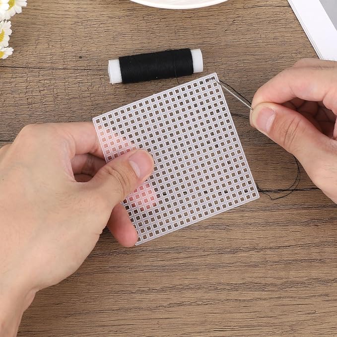 12pcs Plastic Mesh Canvas Sheets, 14 CT Multiple Shapes Plastic Mesh Screen - Image 5