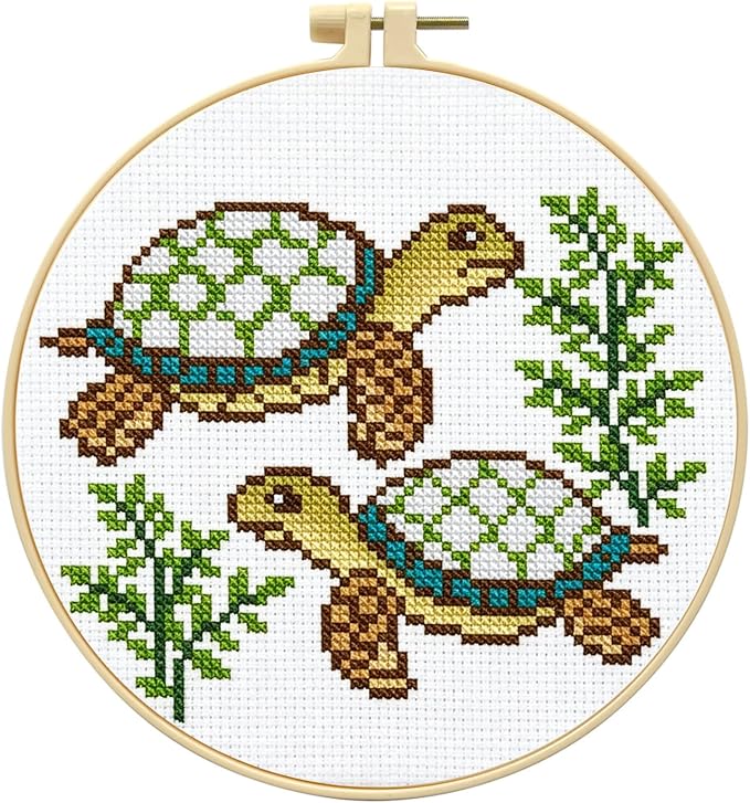 Zhenqing Two Turtles Stamped Cross Stitch Kit by ZhenqingHomeFlagship