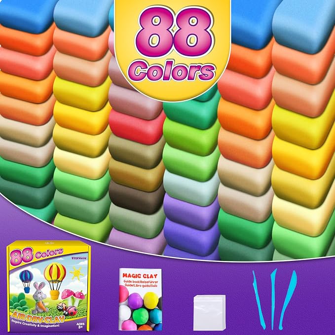 ESSENSON Air Dry Clay 88 Colors, Modeling Magic Clay - Image 2