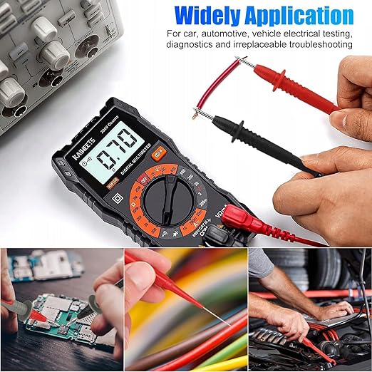 Linkstyle 25PCS Multimeter Test Leads Kit with Replaceable Wire Piercing Probes, Alligator Clips, Test Hook Clips, Tweezer for Digital Electrical Multimeter Testing
