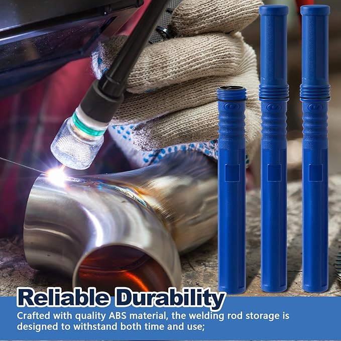 Tandefio 8 Pcs Welding Rod Storage Tube 40 Inch Tig Rod Storage Canisters Welding Electrode Holder Airproof Waterproof Container(Blue)